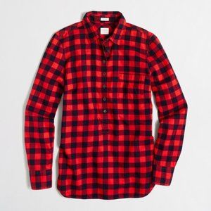 J. Crew Perfect Fit Flannel Buffalo Check Popover